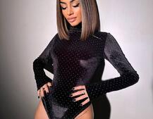 Оксамитове боді-гольф з декором  Оксамитове боді-гольф з декором  | PUSHKA SHOP