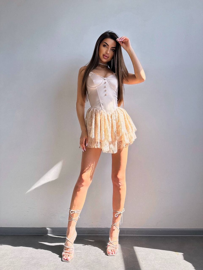 Атласний ромпер бюстьє  | PUSHKA SHOP