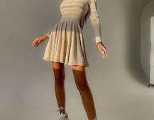 Приталенное трикотажное платье с открытой спинкой  Приталенное трикотажное платье с открытой спинкой  | PUSHKA SHOP