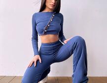 Комплект : штани кльош і топ на ґудзиках   | PUSHKA SHOP