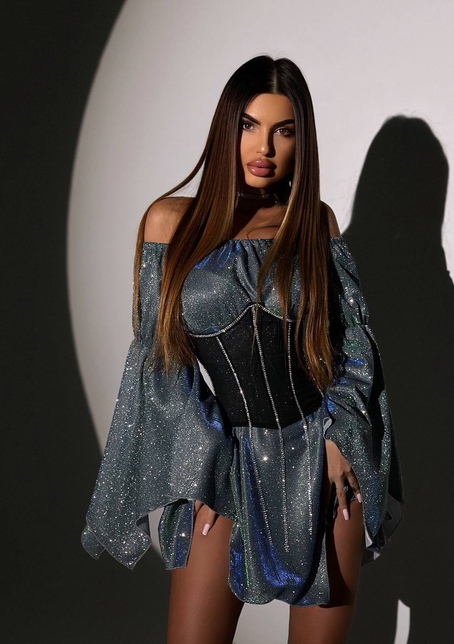 Сяючий комплект: сукня + корсет   | PUSHKA SHOP