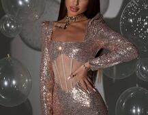 Блискуча корсетна сукня міні | PUSHKA SHOP