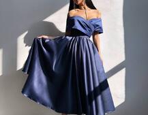 Романтична сукня міді з відкритими плечима та пишною спідницею | PUSHKA SHOP
