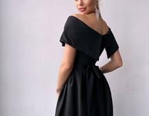 Сукня максі  з відкритими плечима та розрізом на спідниці | PUSHKA SHOP