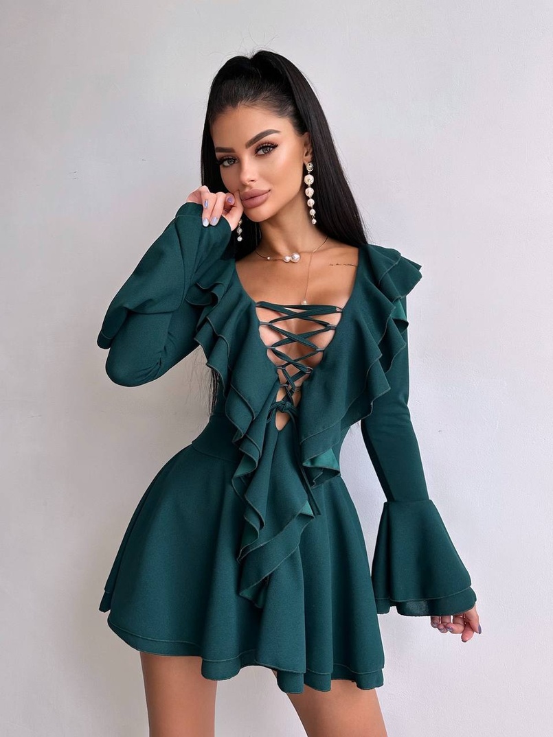 Сукня з з воланами на ґудзиках  Сукня з з воланами на ґудзиках  | PUSHKA SHOP