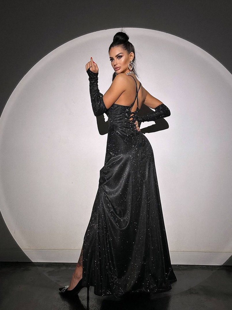 Сяючий комплект: корсет+ рукавички + спідниця максі Сяючий комплект: корсет+ рукавички + спідниця максі | PUSHKA SHOP