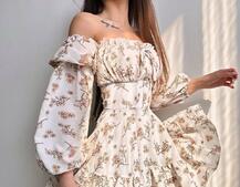 Квіткова сукня з воланами та шнуровкою по спинці Квіткова сукня з воланами та шнуровкою по спинці | PUSHKA SHOP