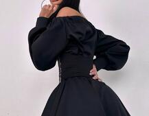 Приталена сорочка на плічках+  мереживний корсет Приталена сорочка на плічках+  мереживний корсет | PUSHKA SHOP