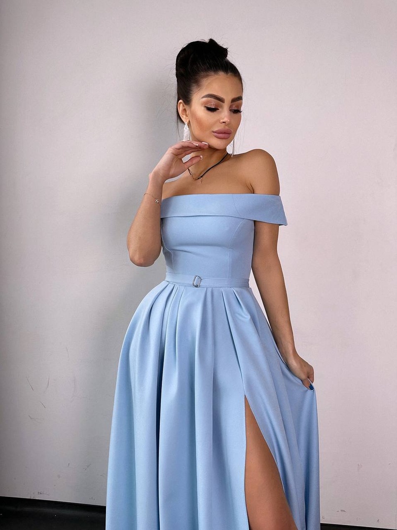 Сукня максі з відкритими плечима  | PUSHKA SHOP