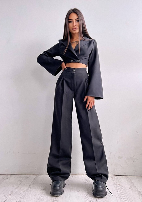 Брючный костюм с широкими штанами  | PUSHKA SHOP