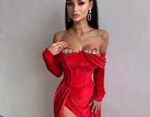 Оксамитова сукня максі декорована стразами  Ручна робота  | PUSHKA SHOP