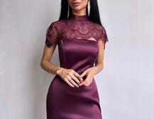 Елегантна сукня максі з мереживом | PUSHKA SHOP