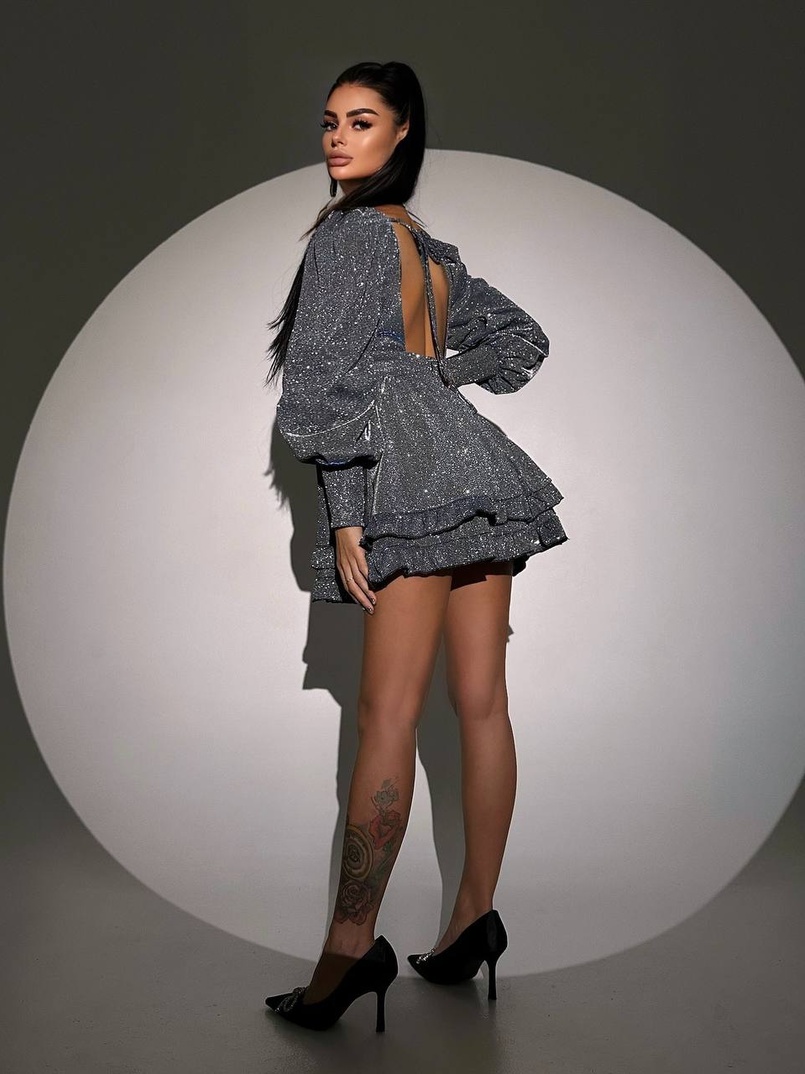 Сукня із пишною подвійною спідницею та драпіруванням  | PUSHKA SHOP