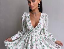 Сукня міні з пишною спідницею та драпіруванням на талії Сукня міні з пишною спідницею та драпіруванням на талії | PUSHKA SHOP