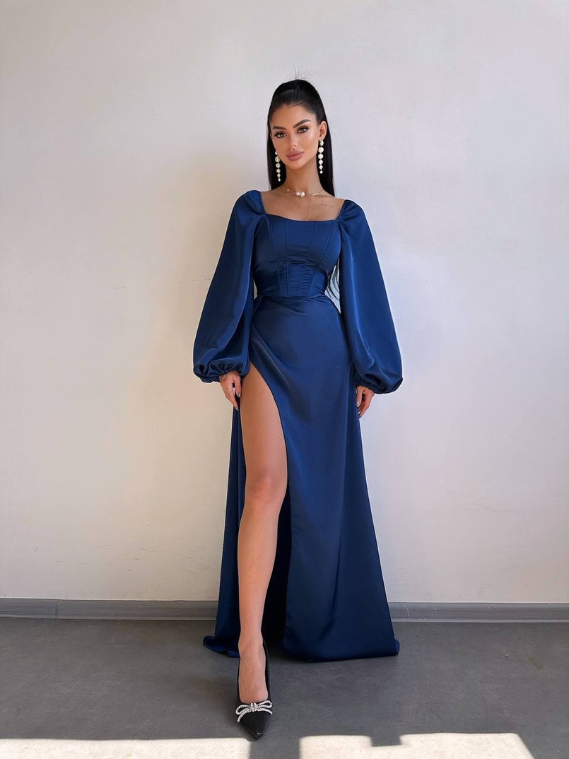 Атласний комплект: корсет + спідниця максі з драпіруванням Атласний комплект: корсет + спідниця максі з драпіруванням | PUSHKA SHOP