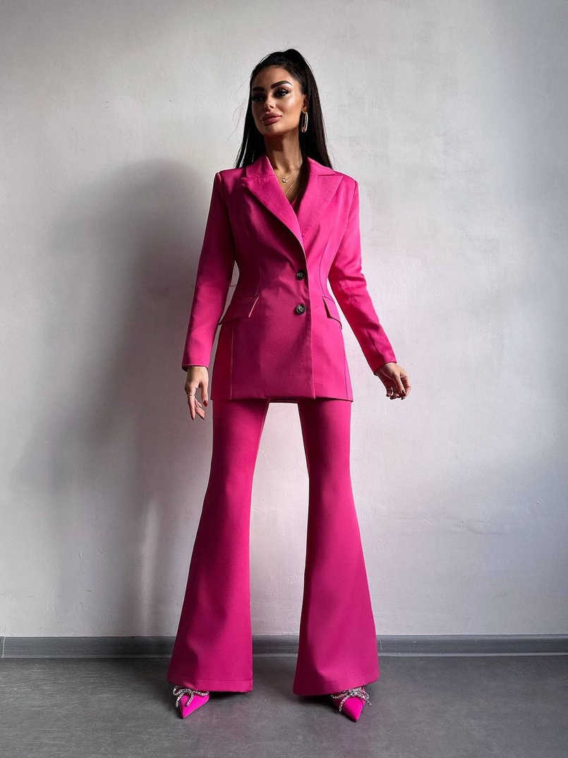 Костюм: піджак на підкладці, штани кльош+ жилет  Костюм: піджак на підкладці, штани кльош+ жилет  | PUSHKA SHOP