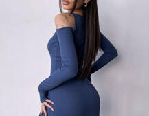 Трикотажне плаття по фігурі зі шнурівкою на ніжці Трикотажне плаття по фігурі зі шнурівкою на ніжці | PUSHKA SHOP