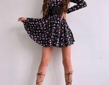 Приталена сукня з корсетною вставкою та спідницею-сонцем | PUSHKA SHOP