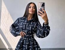 Приталена сорочка з принтом Приталена сорочка з принтом | PUSHKA SHOP