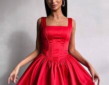 Атласна корсетна сукня міні  | PUSHKA SHOP