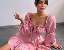 Сукня з воланами та шнурівкою  по спинці Сукня з воланами та шнурівкою  по спинці | PUSHKA SHOP