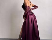 Атласний комплект: корсет + спідниця максі Атласний комплект: корсет + спідниця максі | PUSHKA SHOP