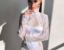 Комплект: мереживна сукня міні + корсет  Комплект: мереживна сукня міні + корсет  | PUSHKA SHOP