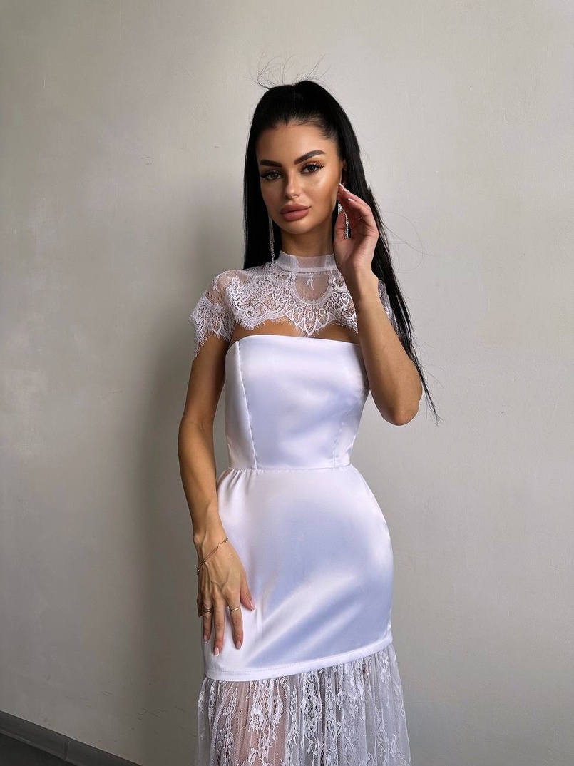 Елегантна сукня максі з мереживом | PUSHKA SHOP