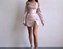 Комплект: корсет з рукавами    + спідниця міні з драпіруванням   Комплект: корсет з рукавами    + спідниця міні з драпіруванням   | PUSHKA SHOP