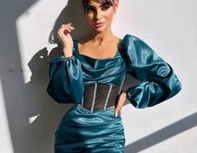 Комплект: корсет, декорований стразами + спідниця міні з драпіруванням   Ручна робота  Комплект: корсет, декорований стразами + спідниця міні з драпіруванням   Ручна робота  | PUSHKA SHOP