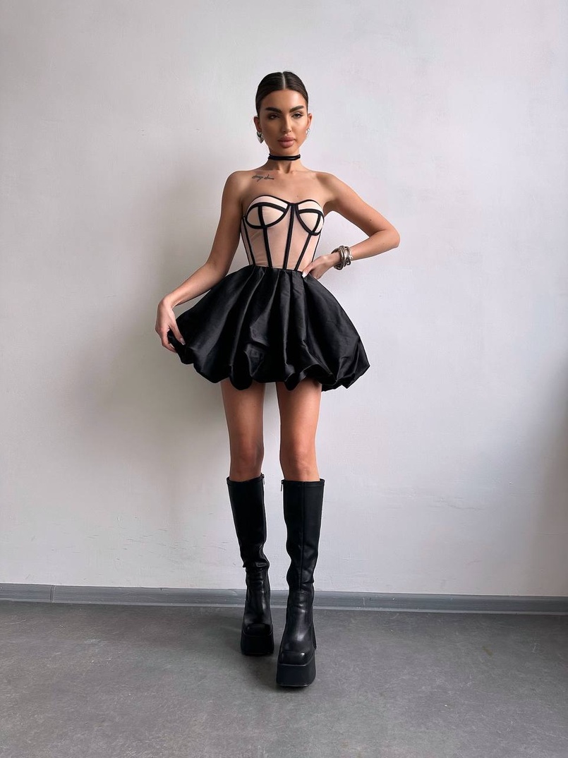 Комплект : корсет  з чашечками+ спідниця балон  | PUSHKA SHOP