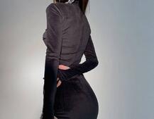 Оксамитова сукня, декорована бахромою зі страз Оксамитова сукня, декорована бахромою зі страз | PUSHKA SHOP