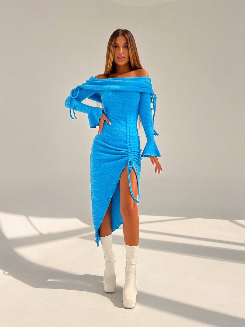 Трикотажна сукня міді з хомутом   Трикотажна сукня міді з хомутом   | PUSHKA SHOP