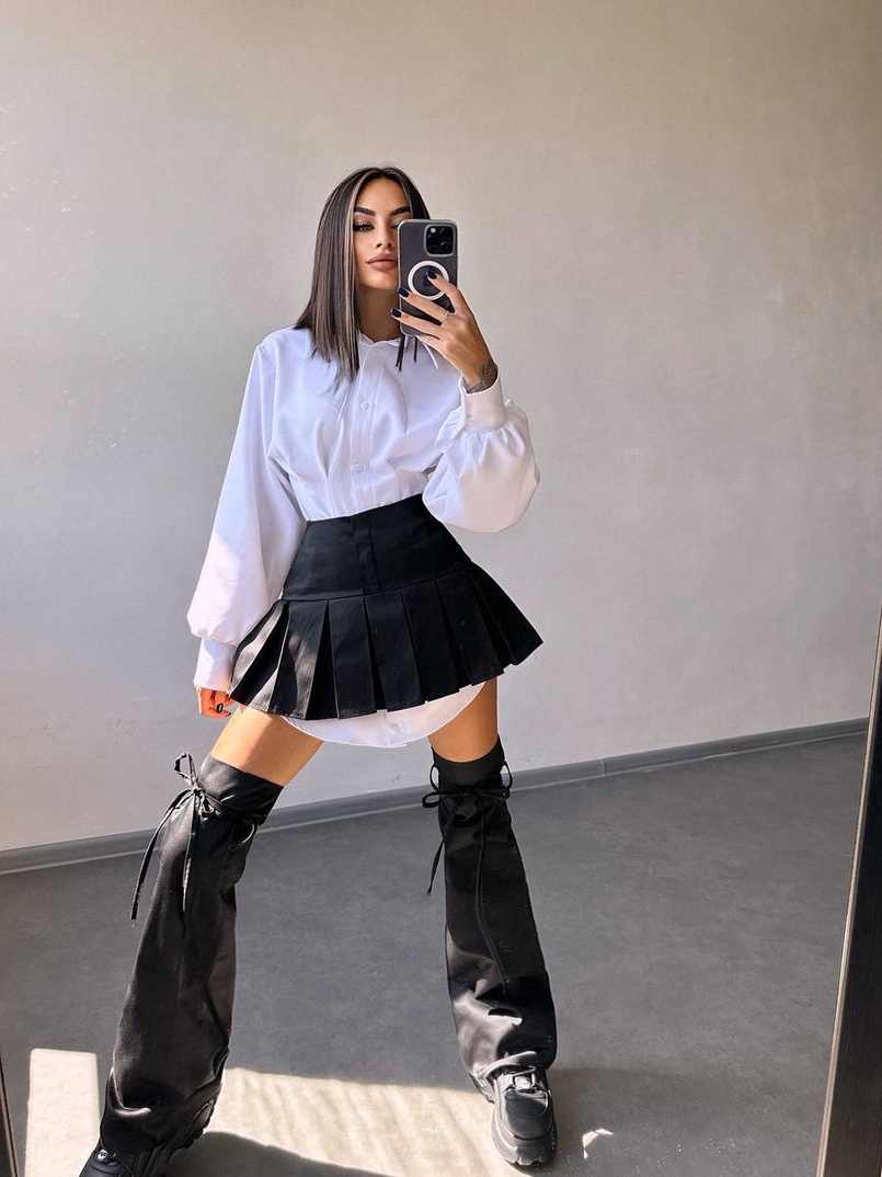 Комплект: спідниця з гетрами + сукня-сорочка  | PUSHKA SHOP