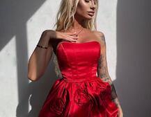 Комплект: корсет з  + спідниця декорована трояндами  Комплект: корсет з  + спідниця декорована трояндами  | PUSHKA SHOP