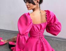 Сукня з воланами на ґудзиках  Сукня з воланами на ґудзиках  | PUSHKA SHOP