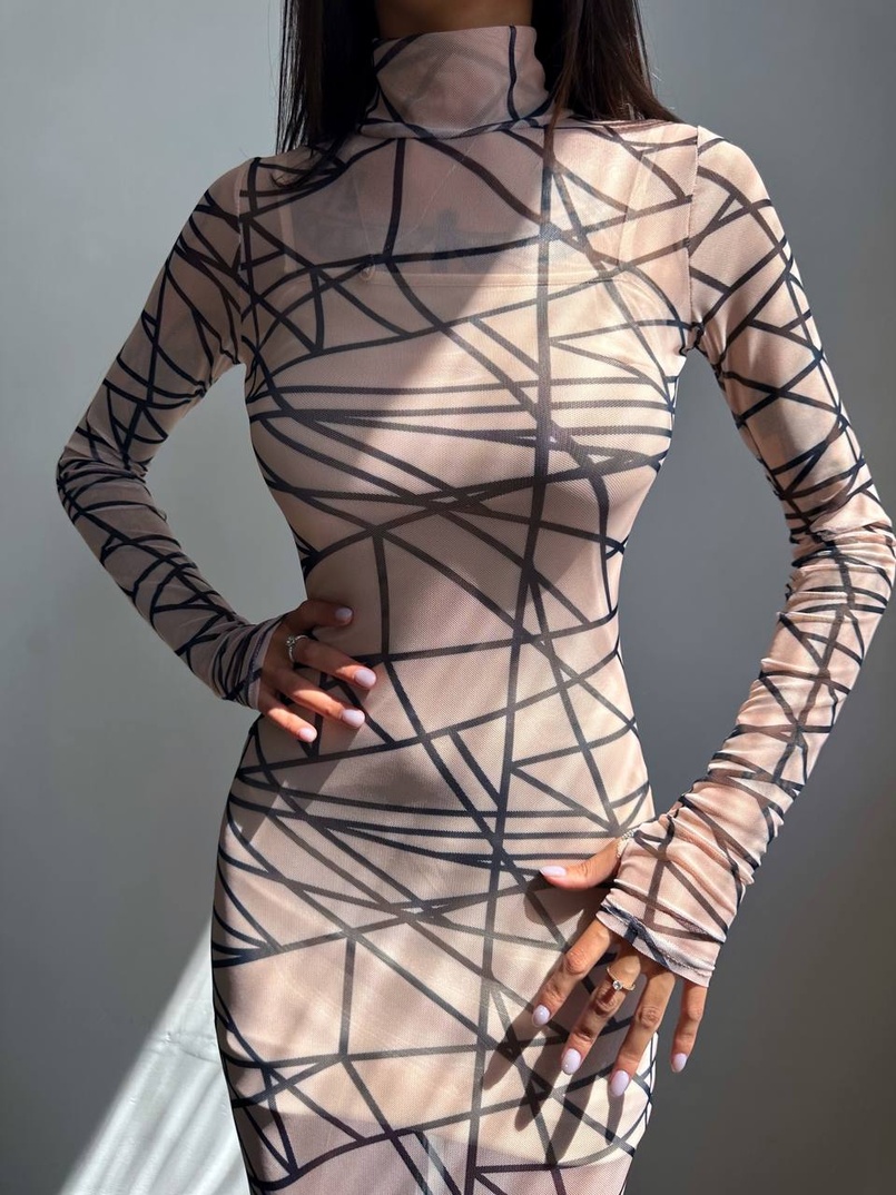 Сукня міді з принтом  Сукня міді з принтом  | PUSHKA SHOP