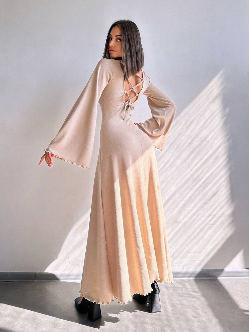 Трикотажна сукня зі шнурівкою на спинці    Трикотажна сукня зі шнурівкою на спинці    | PUSHKA SHOP