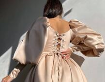 Сукня з обʼємними рукавами та спідницею балоном  Сукня з обʼємними рукавами та спідницею балоном  | PUSHKA SHOP