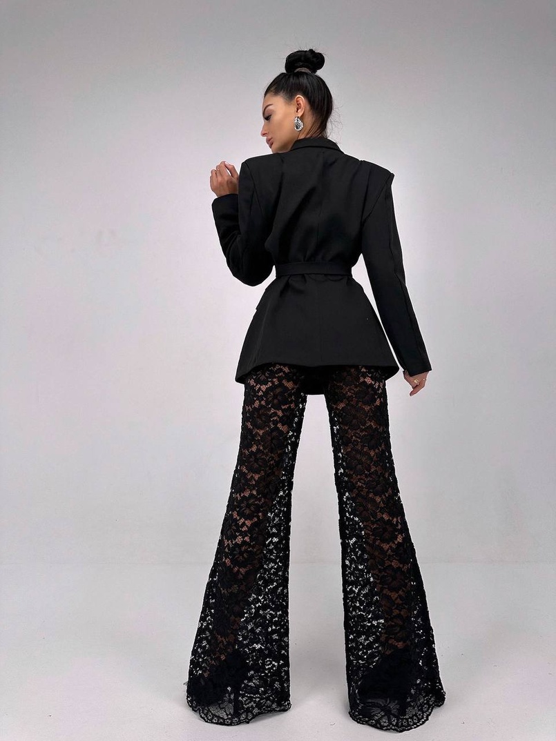 Комплект: мереживний корсет бюстьє + штани + піджак  Комплект: мереживний корсет бюстьє + штани + піджак  | PUSHKA SHOP