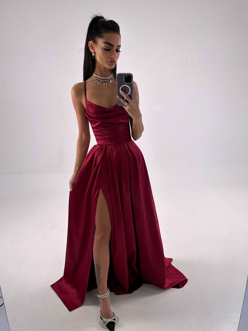 Атласний комплект: корсет + спідниця максі  | PUSHKA SHOP