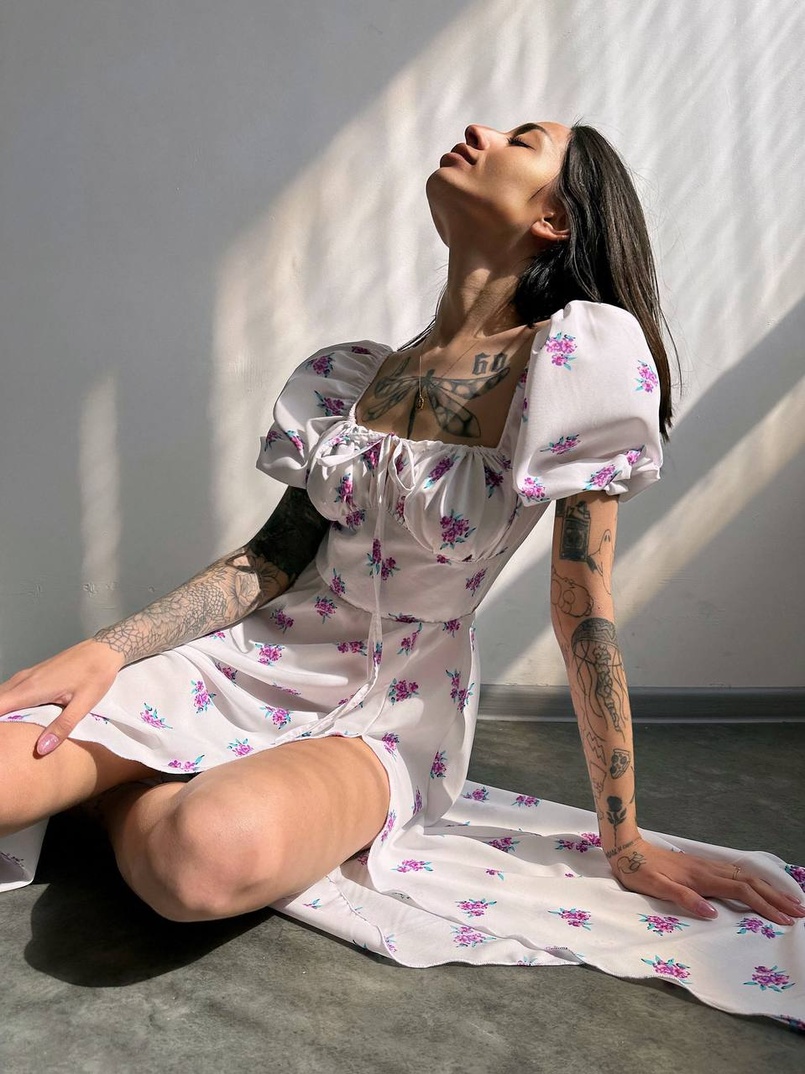 Сукня- міді  з квітковим принтом Сукня- міді  з квітковим принтом | PUSHKA SHOP