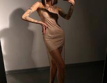 Сукня із сітки зі стразами на трикотажній підкладці  Сукня із сітки зі стразами на трикотажній підкладці  | PUSHKA SHOP