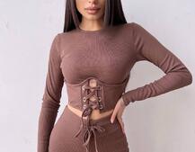 Трикотажний комплект: корсетний топ + легінси Трикотажний комплект: корсетний топ + легінси | PUSHKA SHOP