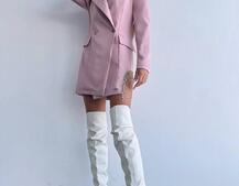 Приталена сукня-піджак, декорована бахромою зі страз Приталена сукня-піджак, декорована бахромою зі страз | PUSHKA SHOP