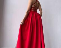 Сукня максі  зі шнурівкою на спинці Сукня максі  зі шнурівкою на спинці | PUSHKA SHOP