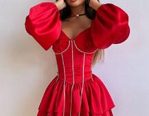 Комплект: сукня з подвійною спідницею + корсет, декорований стразами    Комплект: сукня з подвійною спідницею + корсет, декорований стразами    | PUSHKA SHOP