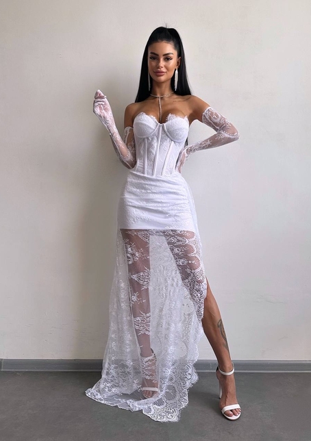 Корсетна сукня максі з рукавичками  | PUSHKA SHOP