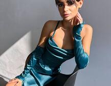 Комплект: корсет з рукавичками + спідниця максі з драпіруванням   Комплект: корсет з рукавичками + спідниця максі з драпіруванням   | PUSHKA SHOP