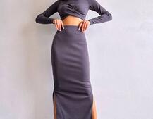 Комплект: топ + спідниця с розрізами  Комплект: топ + спідниця с розрізами  | PUSHKA SHOP